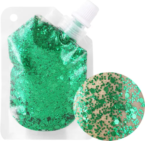 Vista 10 de MEICOLY Portugal - Maquillaje para fanáticos del fútbol con purpurina verde, rojo y blanco, para rellenar calcetines, maquillaje de cara gruesa