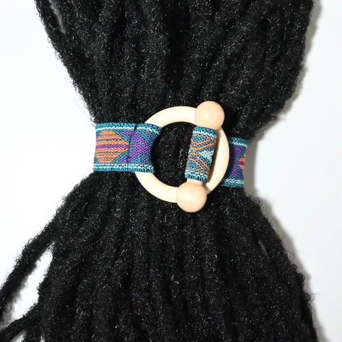 Vista 7 de 2 piezas de ligas para el cabello, accesorios para rastas, cinta elástica incrustada, soportes para cola de caballo coloridos estilo bohemio
