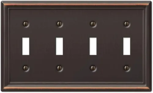 Vista 18 de Amerelle 149DDB - Placa de pared Chelsea, 1 Duplex, acero, bronce envejecido, 1 paquete
