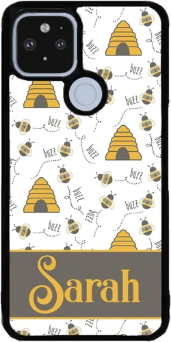Vista 5 de Honey Bumble Bee - Funda de goma negra personalizada compatible con Google Pixel 10, 10 Pro, 10 Pro XL, 9a, 9 Pro, Pixel 9, Pixel 9 Pro XL, 8a, 8