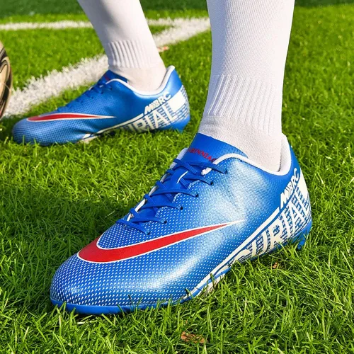 Vista 5 de ailishabroy Zapatos de fútbol para niño grande FgAg High Top Spikes Zapatos de fútbol para entrenamiento profesional Césped Hombres al aire libre