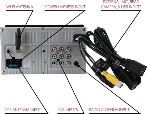 Vista 8 de Dual Electronics DCA73W 7 pulgadas certificado Apple CarPlay Android Auto con cable o inalámbrico Radio estéreo de coche con pantalla táctil doble