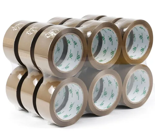 Vista 8 de BOMEI PACK Cinta de embalaje marrón con dispensador, 2.4 milímetros 1.88 pulgadas x 60 yardas, 6 rollos de recarga de cinta de embalaje