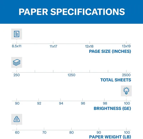 Vista 3 de Hammermill Cartulina, copia a color premium, 60 libras, 8.5 x 11-100 brillante, hecha en los Estados Unidos, 122549R, blanco, 1 paquete (250 hojas)