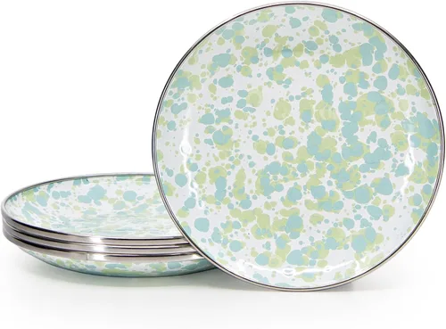 Vista 9 de Golden Rabbit Enamelware - Platos para aperitivos, 6 pulgadas, remolino negro, juego de 4 Juego de 4 platos, 6 pulgadas