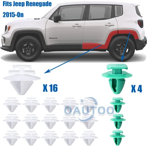 Vista 2 de Kit de clips de moldeo para guardabarros laterales 68241251AA 68102758AA para Jeep Renegade 2015-On