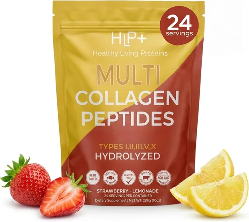 Vista 13 de Healthy Living Proteins - Polvo de péptidos multicolágeno hidrolizados tipo I, II, III, V y X, bovino alimentado con pasto, marino capturado