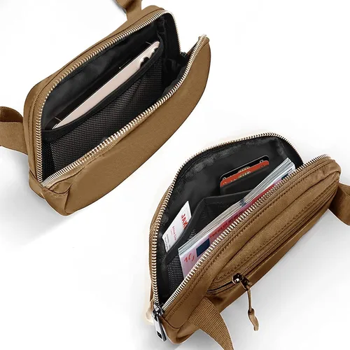 Vista 60 de Cangurera cruzada para mujer, mini bolsa para cinturón de 1 litro con correa ajustable de 32 a 51 pulgadas, bolsa de cintura pequeña para viajes