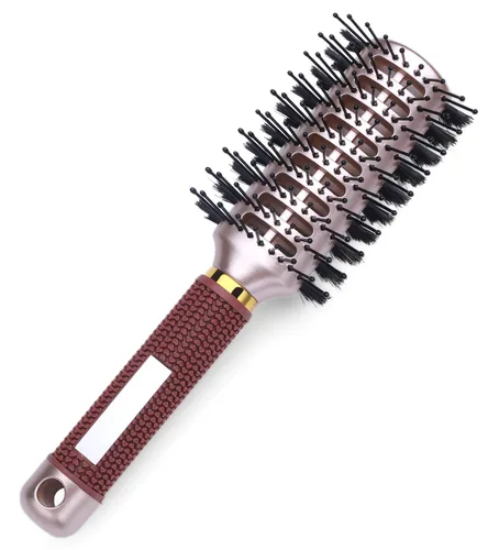 Vista 4 de PERFEHAIR Cepillo de pelo ovalado para secar con soplado, jabalí de doble cara y cepillo de cerdas de nailon para cabello de longitud media y corta