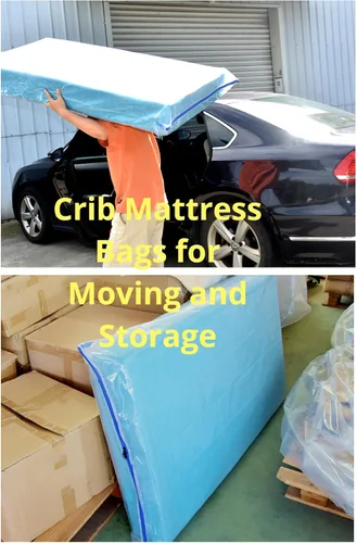 Vista 5 de Bolsa de almacenamiento para colchón de cuna con cremallera, funda de 3 mil de grosor Plastic Mattress Protector for Moving, Waterproof, Heavy
