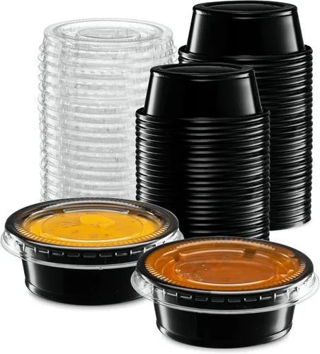 Vista 11 de Vasos de plástico sumergibles negros para porciones de 4 oz - 100