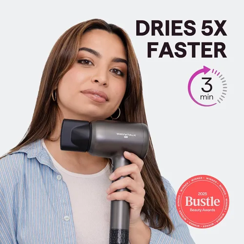 Vista 2 de Secador de pelo, Wavytalk Turblow Pro secador de pelo de secado rápido con difusor, secador de pelo de alta velocidad con 110,000 RPM, iones