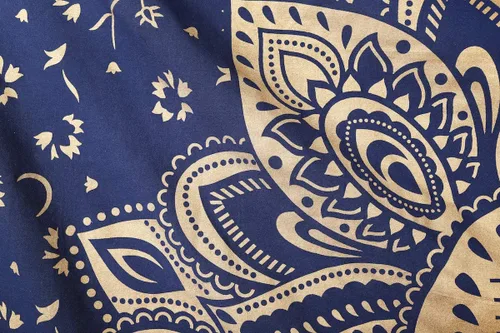 Vista 5 de Tapices Madhu International dorados con diseño de Mandala