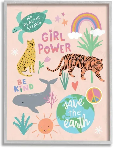 Vista 9 de Stupell Industries Nina Seven - Placa de pared con frases de poder para niña, ilustraciones de animales, 10 x 15 pulgadas