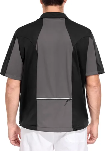 Vista 3 de Little Donkey Andy Chaqueta de golf Softshell de manga corta para hombre Negro