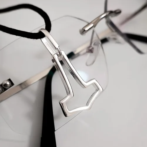 Vista 8 de Simple Thors Hammer Mjolnir Necklace 925 Sterling Silver - CutOut Viking Axe Pendant Charm - Minimalist Norse Nordic Scandinavian Jewelry Gifts for