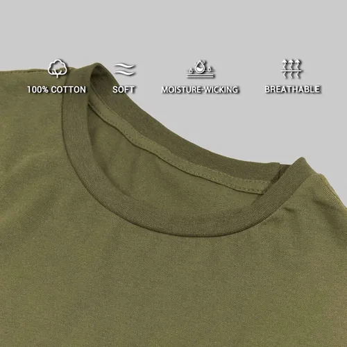 Vista 5 de H HYFOL Camisetas gráficas para hombre con la bandera de Estados Unidos de algodón de manga larga patriótica americana cuello redondo camisetas
