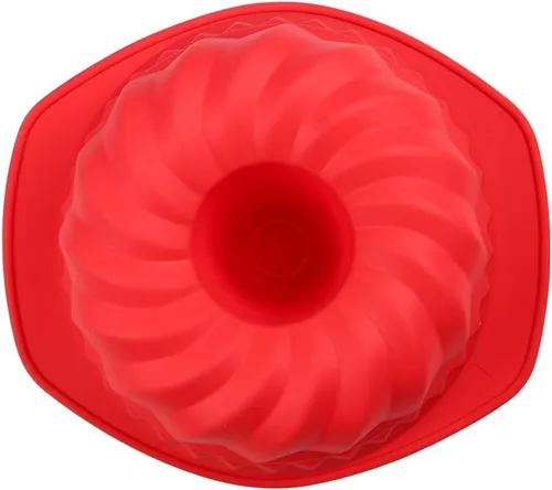 Vista 6 de Webake Molde de silicona acanalada Pan antiadherente Kugelhopf Cake Molde de silicona de 9 pulgadas para horno - rojo
