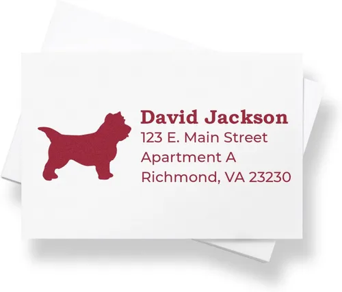 Vista 256 de Airedale Terrier Address Stamp, Custom Airedale Terrier Hand Stamp for Dog Lovers, Duo Rubber Return Address for Pet Owners Montaje manual Duo