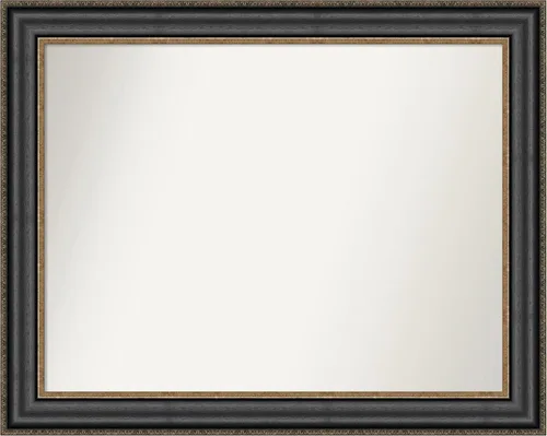 Vista 520 de Amanti Art Espejo personalizado, espejo de baño negro puente, espejo de pared o espejo de tocador de baño sobre el fregadero (26 x 26 pulgadas)