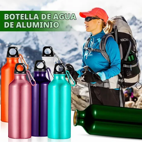 Vista 5 de 24 botellas de agua de aluminio de 17 onzas, botellas reutilizables de aluminio con clips, paquete múltiple de agua ligera para deportes, fácil