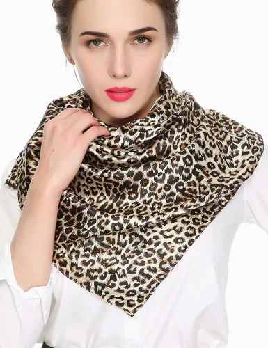 Vista 3 de corciova - Bufanda cuadrada grande para mujer, diadema sedosa para cabello rizado, lazo para dormir por la noche, bandana a la moda, 35 x 35 pulgadas