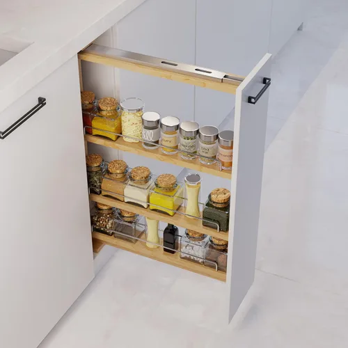 Vista 3 de Dowell - Organizador extraíble de relleno de base de 3 pulgadas con estantes ajustables (madera, 4005 0330B)