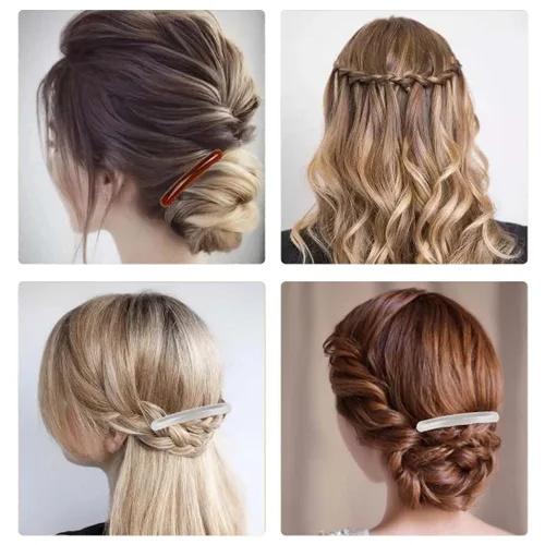 Vista 6 de ELANE 24 piezas de clip lateral de plástico para el cabello con dientes para el cabello, accesorios para el cabello, peine de velo de boda