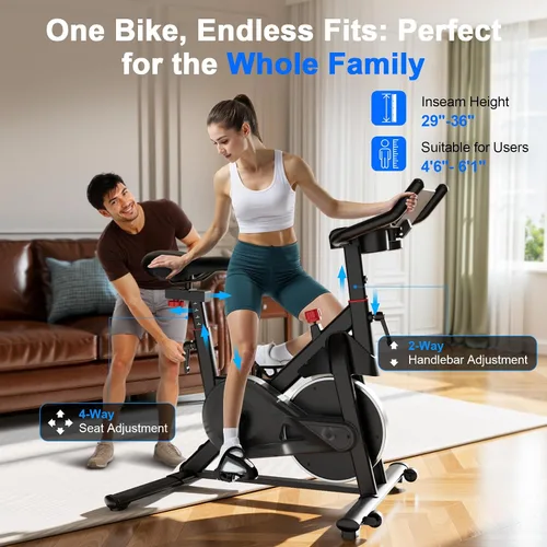 Vista 3 de Bicicleta de Ejercicio, Bicicleta de Ciclismo Interior con 32 Niveles de Resistencia Magnética Ajustable, Bicicleta de Ciclo con Capacidad