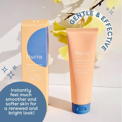 Vista 2 de Nuria - Exfoliante facial Defend, exfoliante facial sin microperlas, esencial para el cuidado de la piel para mujeres y hombres, 4.1 fl oz/4.1 fl oz