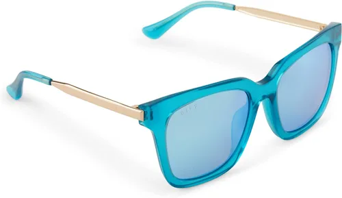Vista 8 de DIFF Bella Designer - Gafas de sol cuadradas de gran tamaño para mujer, 100% UVAUVB, colores de moda, Cristal de hielo turquesa