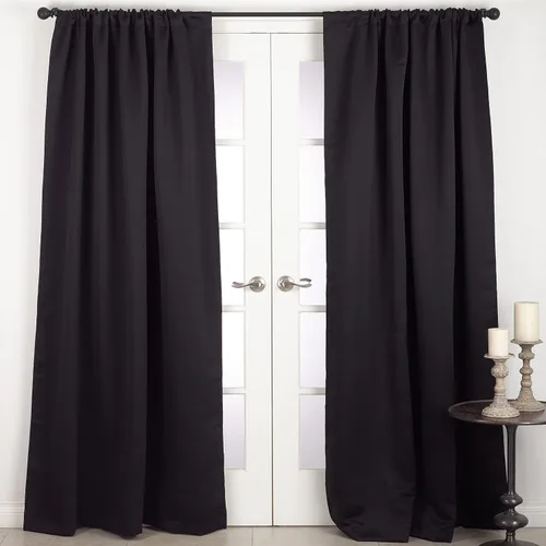 Vista 14 de SARO LIFESTYLE Panel de cortina opaca con bolsillo para barra, 54 x 84 pulgadas, color negro