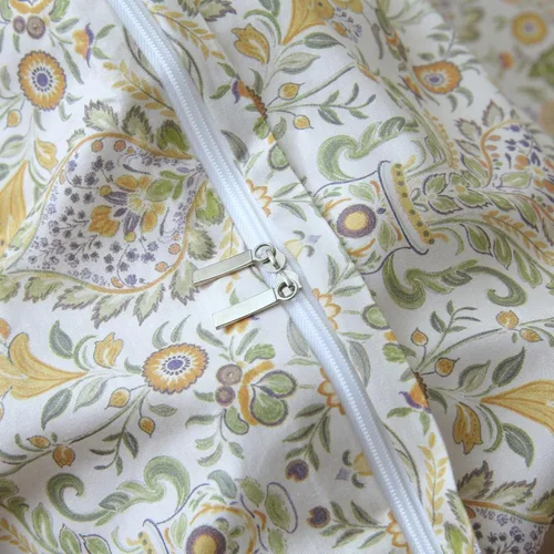Vista 93 de ABREEZE Juego de funda de edredón tamaño individual con cierre de botón, 100% algodón egipcio, juego de ropa de cama floral de granja, color rosa, 3