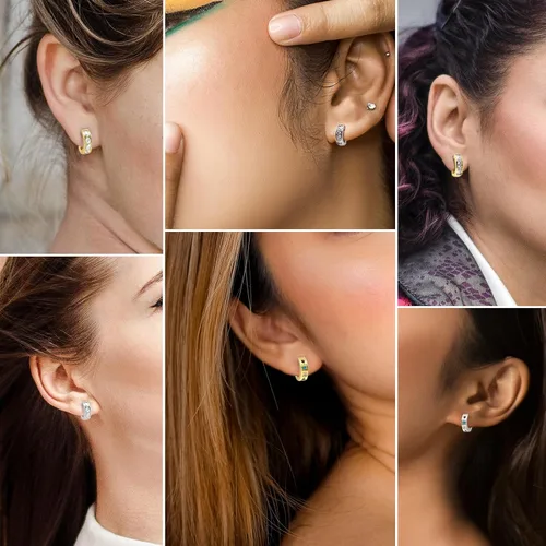 Vista 6 de JEROOT Aretes magnéticos de titanio para mujer, aretes de titanio puro para orejas sensibles, 1 par de aretes de oreja para mujer para regalo