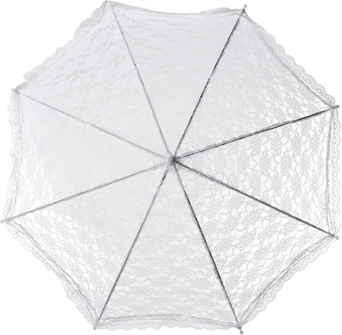 Vista 2 de Darice 35058-1 Sombrilla bordada de encaje 32 pulgadas color blanco