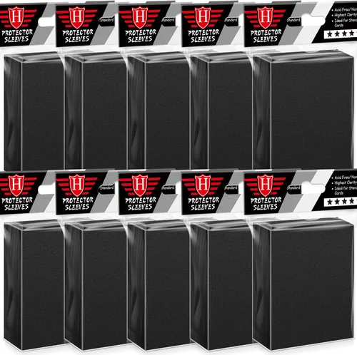Vista 10 de 1000 unidades de fundas para tarjetas de carga superior para cartas coleccionables, 10 colores de fundas suaves para tarjetas de béisbol estándar