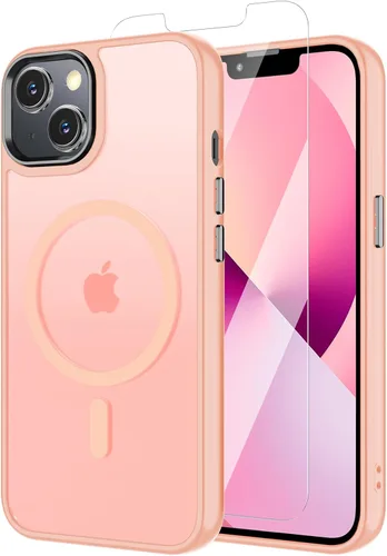 Vista 132 de Funda para iPhone 11 con protector de pantalla, compatible con MagSafe, ultra delgada, translúcida, mate, a prueba de golpes, color negro