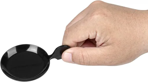 Vista 7 de Restaurantware Platos de postre de 3.7 x 2.5 pulgadas, 100 platos de cóctel pequeños, platos desechables de plástico negro únicos en forma de pez