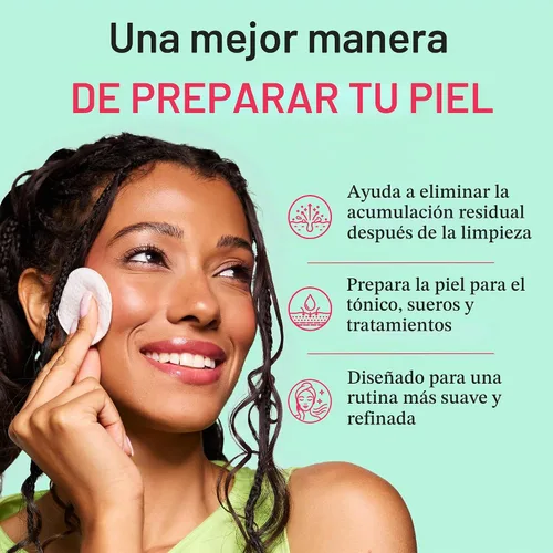 Vista 5 de Swisspers - Círculos exfoliantes premium de algodón – 80 unidades (paquete de 3) – 100% algodón puro, almohadillas de superficie de doble cara