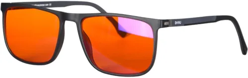 Vista 9 de SHINU Buen sueño Gafas de bloqueo de luz azul Hombres Lentes Rojas Anti Luz Verde Elimina la fatiga ocular Gafas Bluelight 078RD