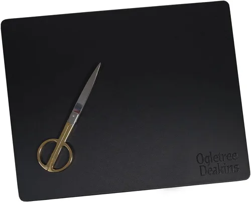 Vista 11 de Dacasso Almohadilla protectora para mesa de conferencias de cuero sintético negro de 17 x 14 pulgadas