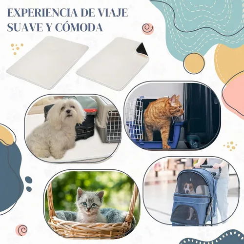 Vista 3 de Drydiet - 4 almohadillas transportadoras para gatos reutilizables, color beige, 17 x 11 pulgadas
