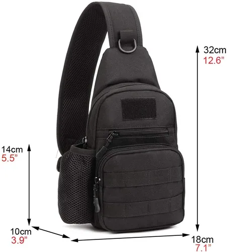 Vista 3 de Hebetag - Mochila cruzada de senderismo para hombres y mujeres, mochila cruzada del hombro al pecho para escuela, exterior, viaje, negocio, casual