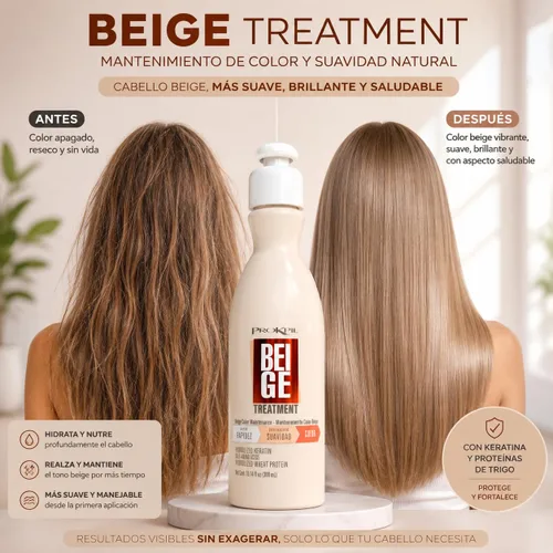 Vista 3 de Prokpil - Tratamiento de mantenimiento del color beige para el cabello Mascarilla revitalizadora del color para cabello teñido Ayuda a mantener