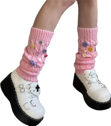 Vista 6 de CYee Kawaii Cutecore - Calcetines largos para mujer, calcetines largos de punto gótico Y2k Acubi, calcetines estéticos