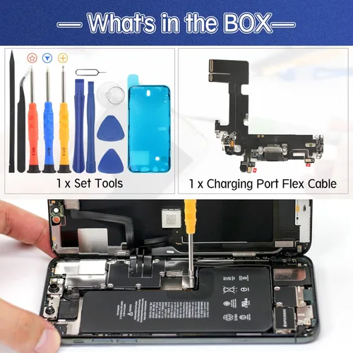 Vista 6 de Reemplazo para iPhone 13 Puerto de carga Dock Conector para iPhone 13 Puerto de carga Reemplazo USB Cargador Junta Flex Cable Asamblea Accesorios