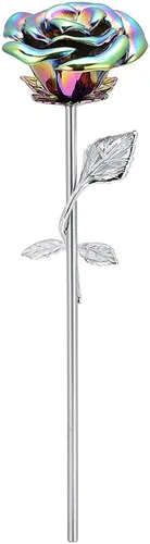 Vista 10 de XSMZB Urnas de cremación de rosas para cenizas, tallo largo, colorido recuerdo de cremación de rosas para cenizas, soporte conmemorativo para urna