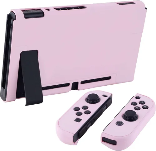 Vista 5 de eXtremeRate PlayVital Back Cover for Nintendo Switch Console, NS Joycon Handheld Separable Protector Hard Shell, Soft Touch Dockable Protective Case