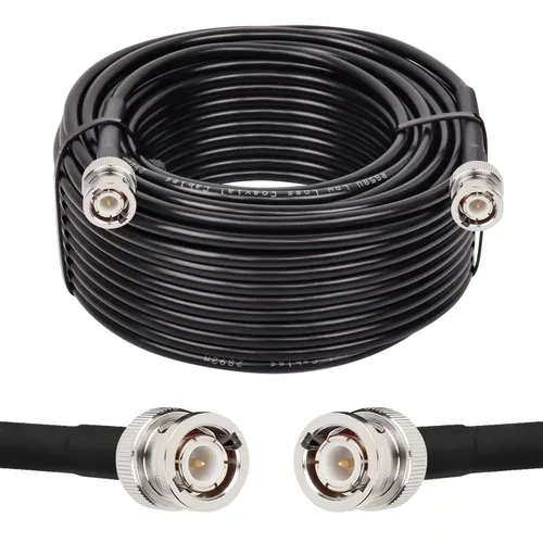 Vista 14 de MOOKEERF Cable BNC - 1 pie 2 piezas RG58 50 ohm macho a macho cables coaxiales de extensión BNC de baja pérdida para antenas, radios RF, módems