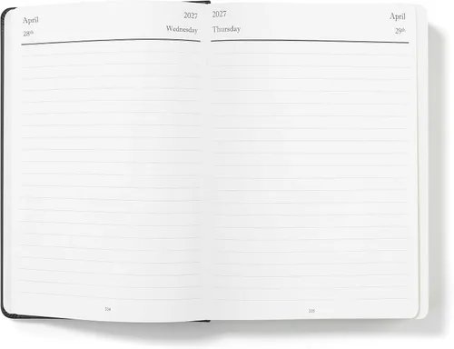 Vista 3 de Wykeham's Planificador de Agenda Diaria Ejecutiva 2025-26 – Personalización disponible – Agenda académica de mitad de año (Negro, 8.5"×5.5")